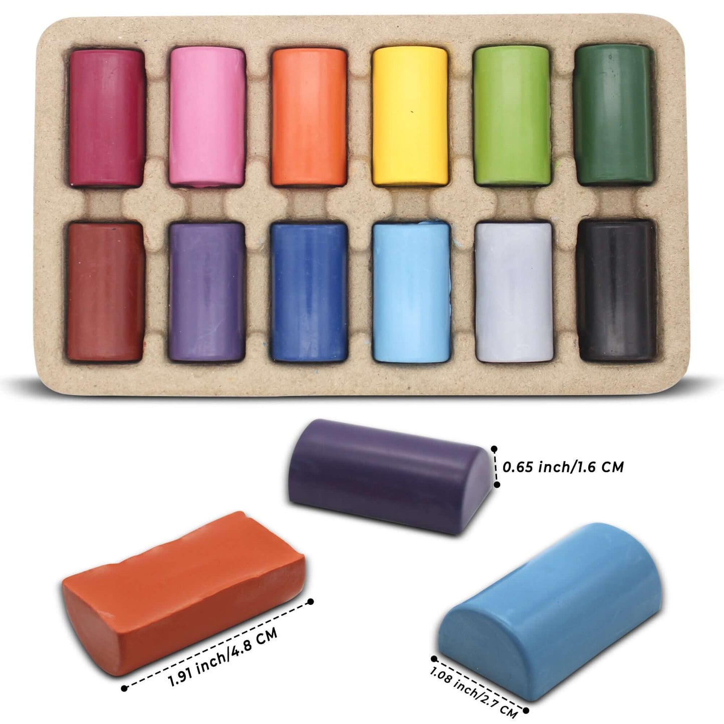 Natural Beeswax Crayons – 12 Colors