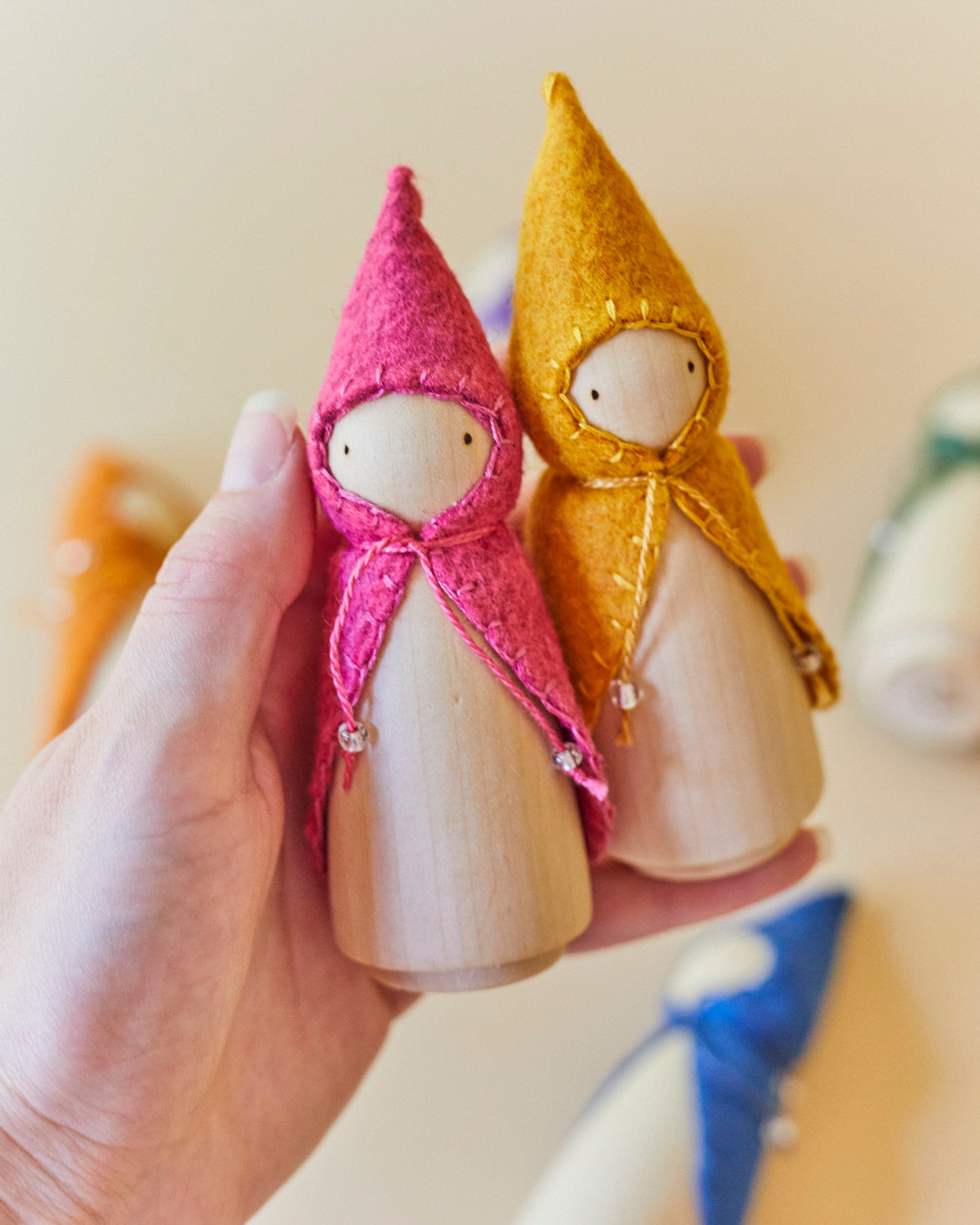 Rainbow Wooden Gnome Set