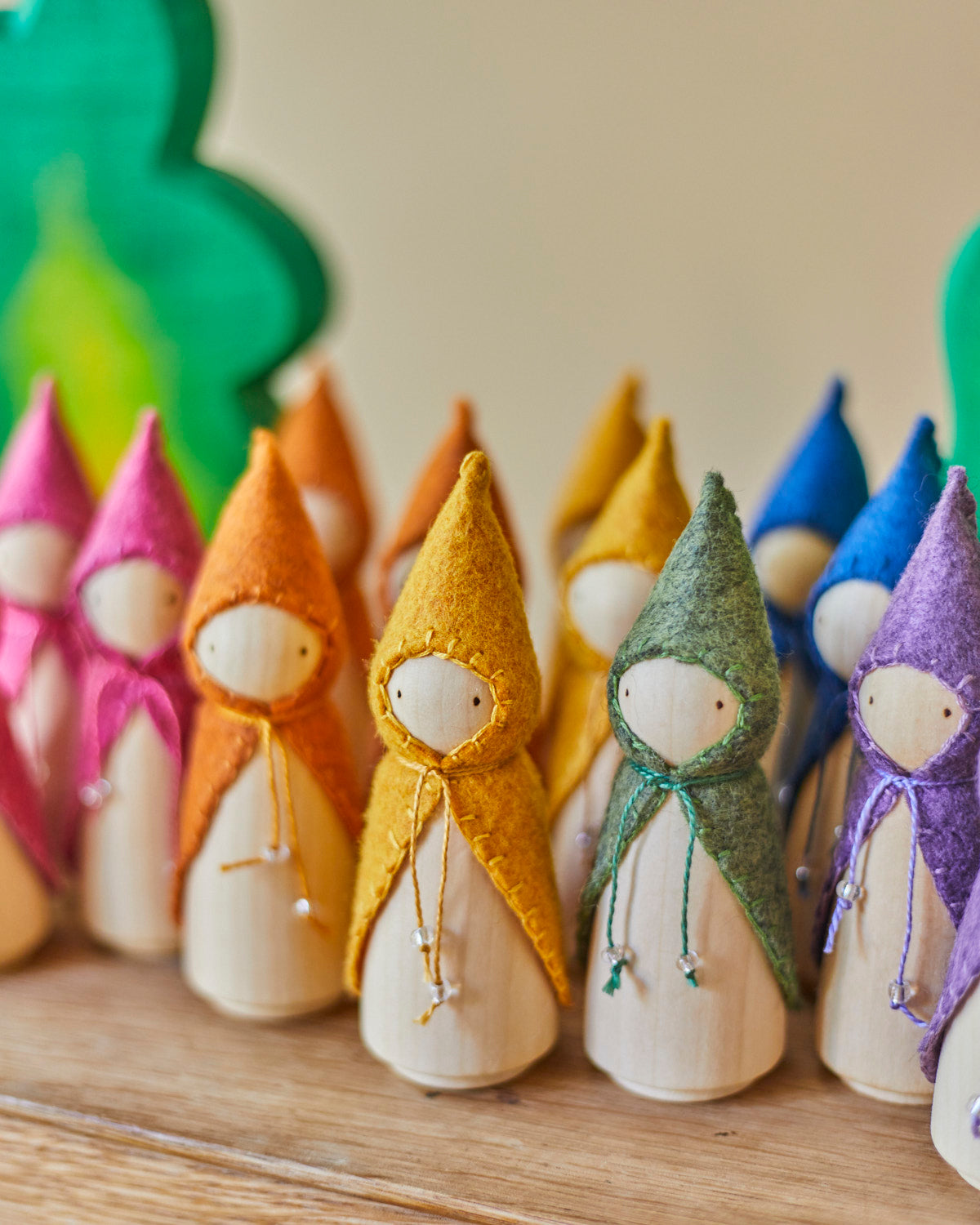 Rainbow Wooden Gnome Set