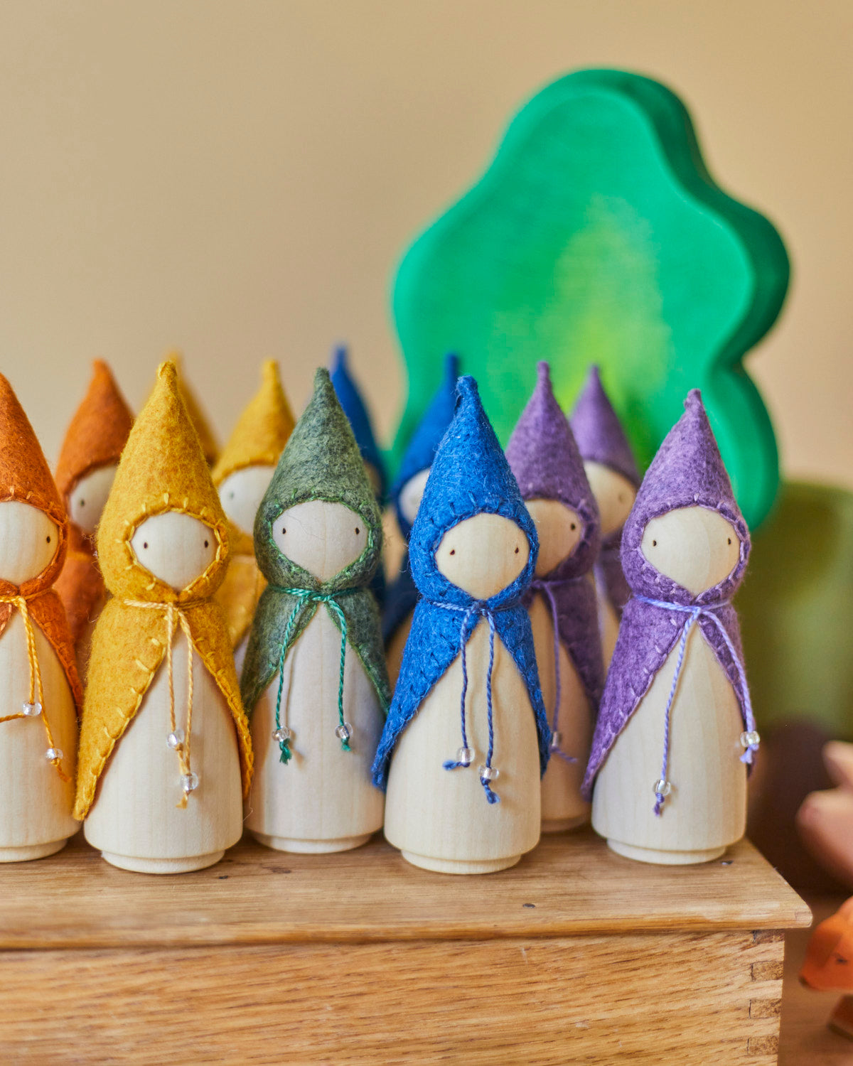Rainbow Wooden Gnome Set