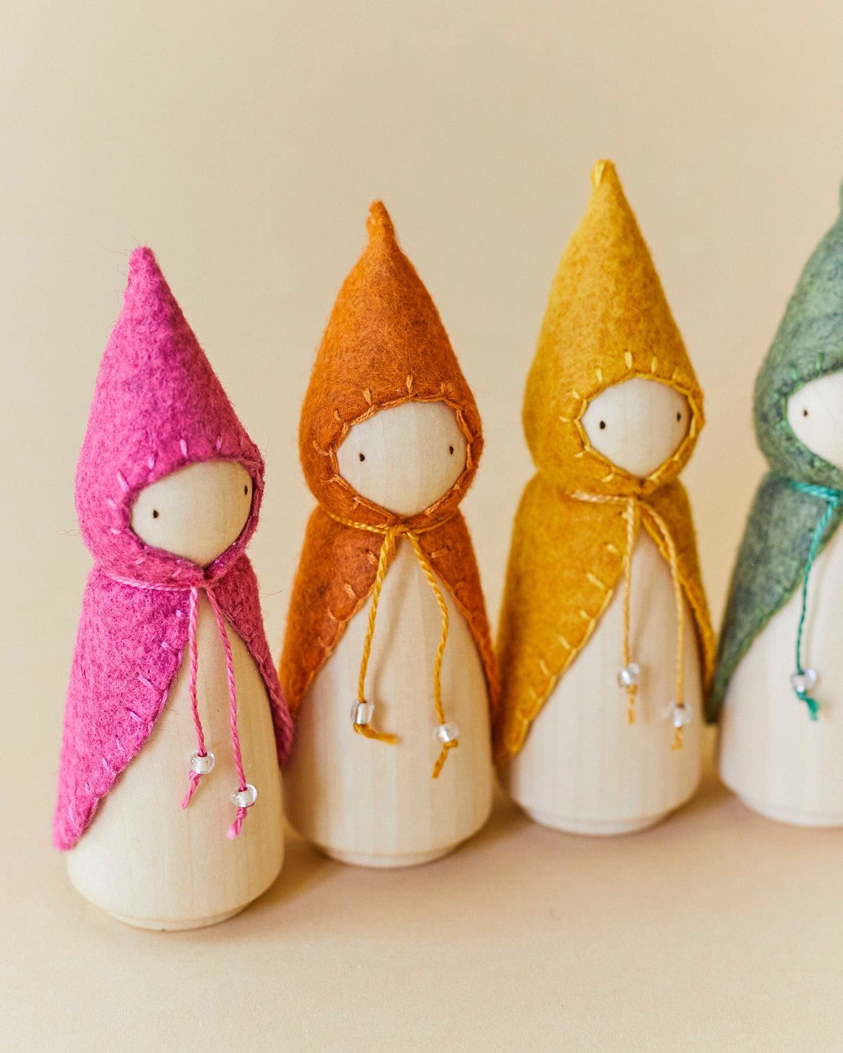Rainbow Wooden Gnome Set