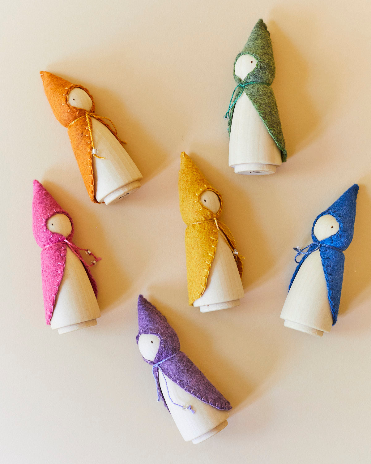 Rainbow Wooden Gnome Set